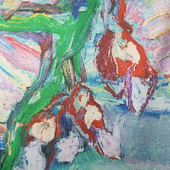 NWT Violina Glass Flower Watercolor Silk Viscose Square Scarf - Picture 5 of 5